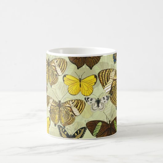 Vintages Butterfly-Diagramm Muster Kaffeetasse (Mittel)