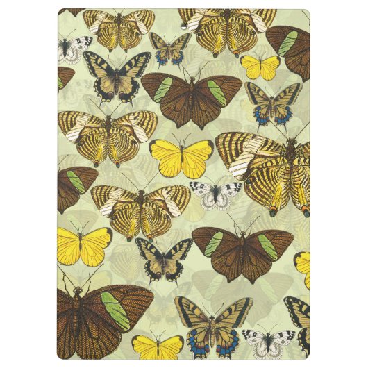 Vintages Butterfly-Diagramm Muster Klemmbrett (Rückseite)