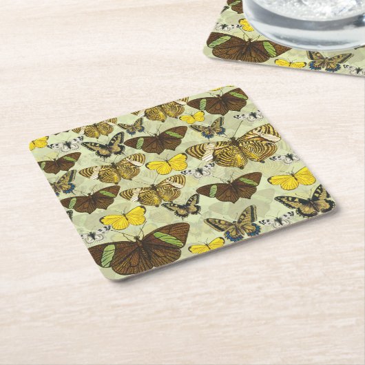 Vintages Butterfly-Diagramm Muster Rechteckiger Pappuntersetzer (angewinkelt)