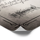 Vintages Butterfly-Ehezertifikat Poster (Ecke)