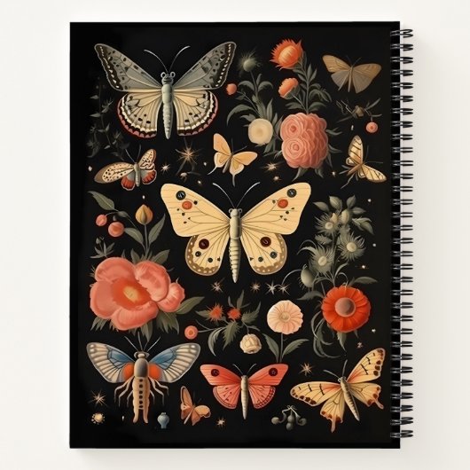 Vintages Butterfly-Komprimierungs-Notebook Notizblock (Rückseite)