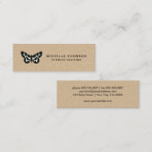 Vintages Butterfly-Logo Beruflich Mini Visitenkarte (Vorne/Hinten)
