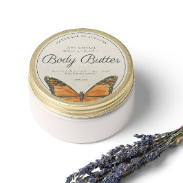 Vintages Butterfly Natural Body Butter Runder Aufkleber