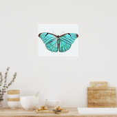 Vintages Butterfly Poster Turqoise Blue (Küche)