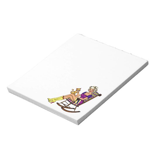 Vintages Button auf Lady Notizblock (Rotiert)