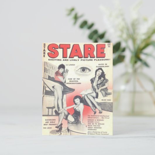 Vintages Button aufkitzeln Postkarte (Stehend Vorderseite)