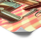 Vintages Button der Alten Schule Poster (Ecke)