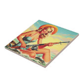 Vintages Button der Fischerei Fliese (Seite)