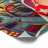Vintages Button des Astronauten Poster (Ecke)