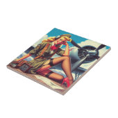 Vintages Button des Flugzeugs Fliese (Seite)