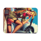 Vintages Button des Flugzeugs Magnet (Horizontal)