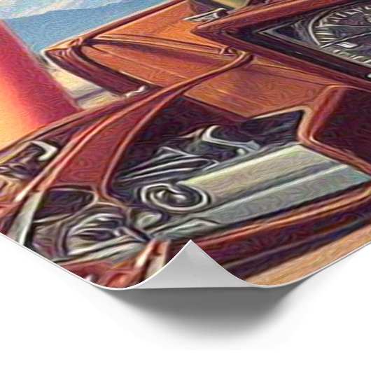 Vintages Button des Flugzeugs Poster (Ecke)