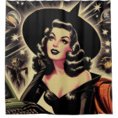 Vintages Button Duschvorhang (Vorderseite)