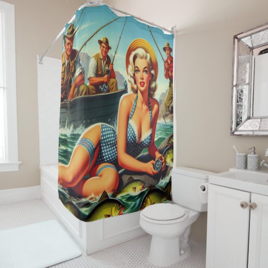 Vintages Button Duschvorhang (Beispiel)