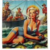 Vintages Button Duschvorhang (Vorderseite)