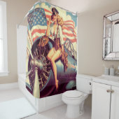 Vintages Button Duschvorhang (Beispiel)