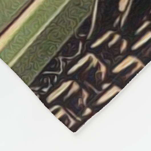 Vintages Button Fleecedecke (Ecke)