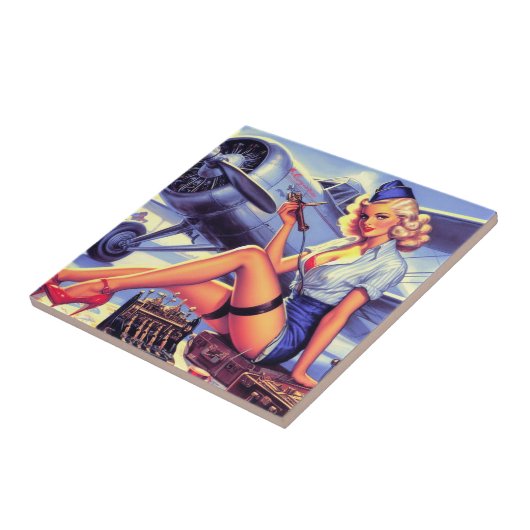 Vintages Button Fliese (Seite)