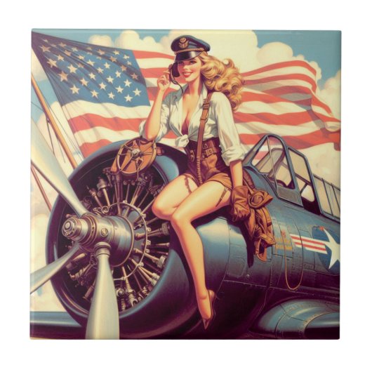 Vintages Button Fliese (Vorderseite)