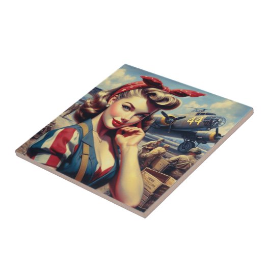 Vintages Button Fliese (Seite)