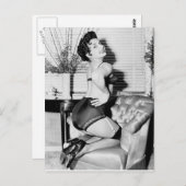 Vintages Button Foto Postkarte (Vorne/Hinten)