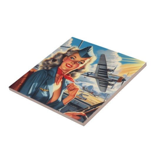 Vintages Button für den Luftverkehr Fliese (Seite)