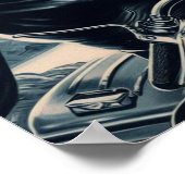 Vintages Button für Motorräder Poster (Ecke)