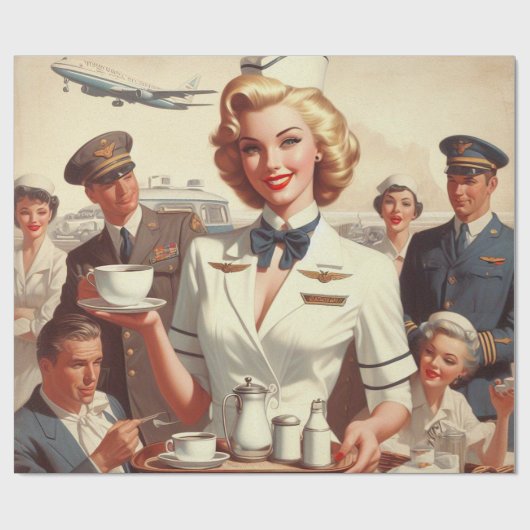 Vintages Button Geschenkpapier (Flach)