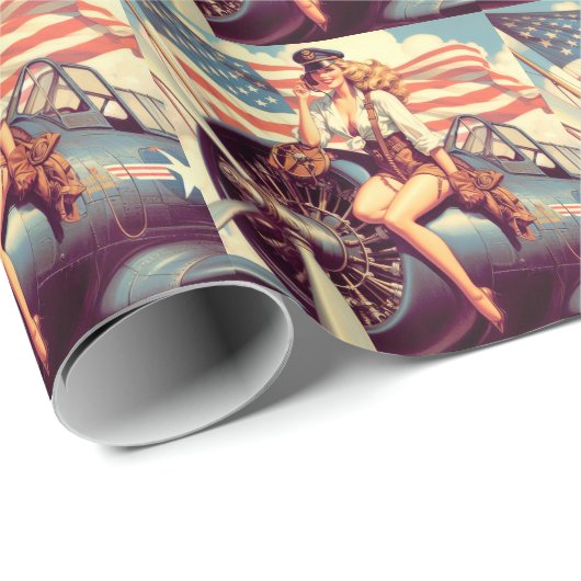 Vintages Button Geschenkpapier (Rolleneckpunkt)