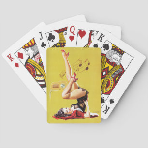 Vintages Button im Radio wiedergeben Spielkarten