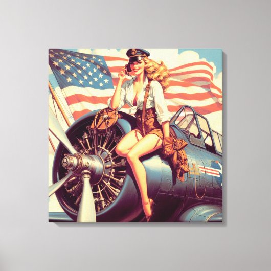 Vintages Button Leinwanddruck (Vorderseite)