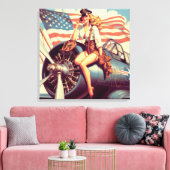 Vintages Button Leinwanddruck (Insitu (Wohnzimmer))