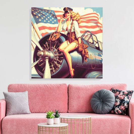 Vintages Button Leinwanddruck (Insitu (Wohnzimmer))