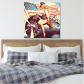 Vintages Button Leinwanddruck (Insitu (Schlafzimmer))