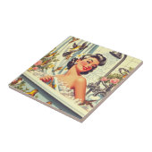 Vintages Button mit Dusche Fliese (Seite)