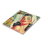 Vintages Button mit Dusche Fliese (Seite)