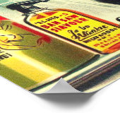 Vintages Button mit Dusche Poster (Ecke)