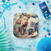 Vintages Button Pappteller (Party)