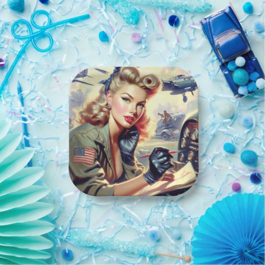 Vintages Button Pappteller (Party)