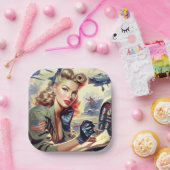 Vintages Button Pappteller (Party)