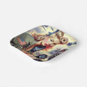 Vintages Button Pappteller (Gewinkelt)