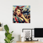 Vintages Button Poster (Heimbüro)