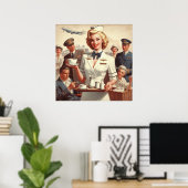 Vintages Button Poster (Heimbüro)