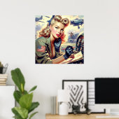 Vintages Button Poster (Heimbüro)