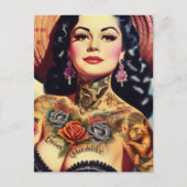 Vintages Button Postkarte (Vorderseite)