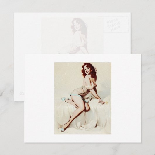 Vintages Button Postkarte (Vorne/Hinten)