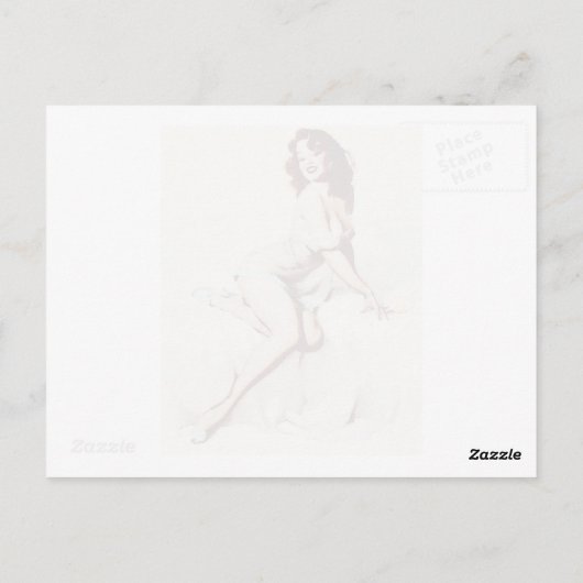 Vintages Button Postkarte (Rückseite)