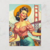 Vintages Button Postkarte (Vorderseite)