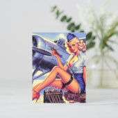 Vintages Button Postkarte (Stehend Vorderseite)