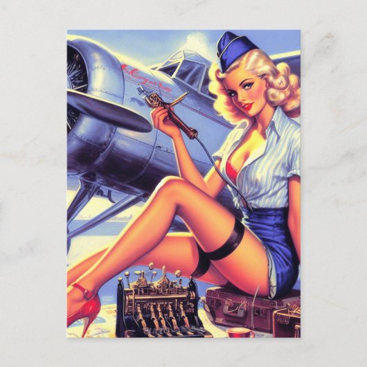 Vintages Button Postkarte (Vorderseite)